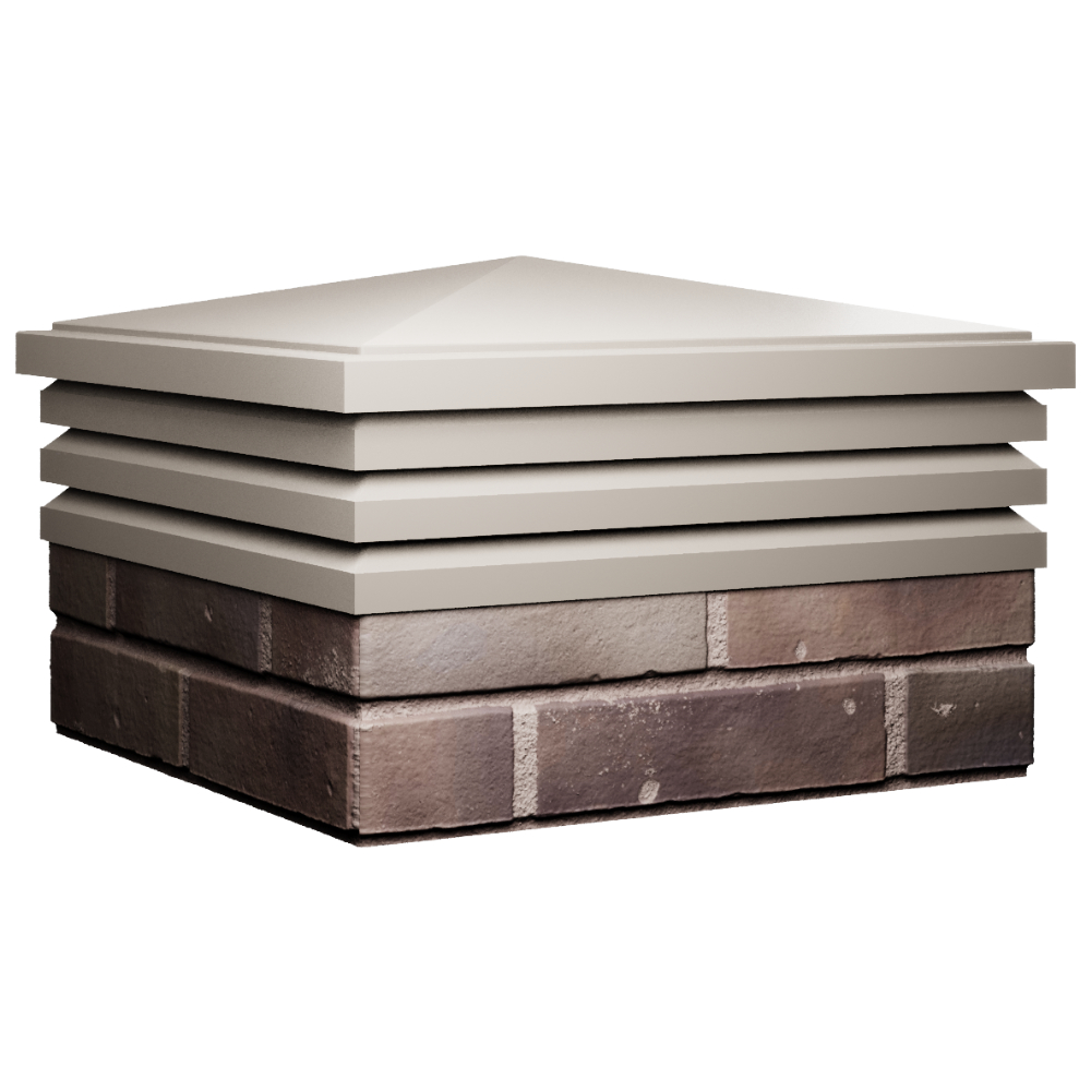 Колпак Zking Бона ХайТек Бежевый на столб 2х2 кирпича (513х513мм) в Кукуштане фото