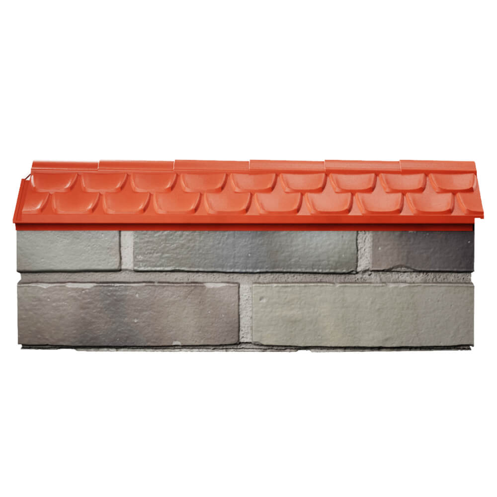 Парапет Zking Эльбрус Красный с посадкой на 0.5 кирпича (130мм) в Кукуштане фото