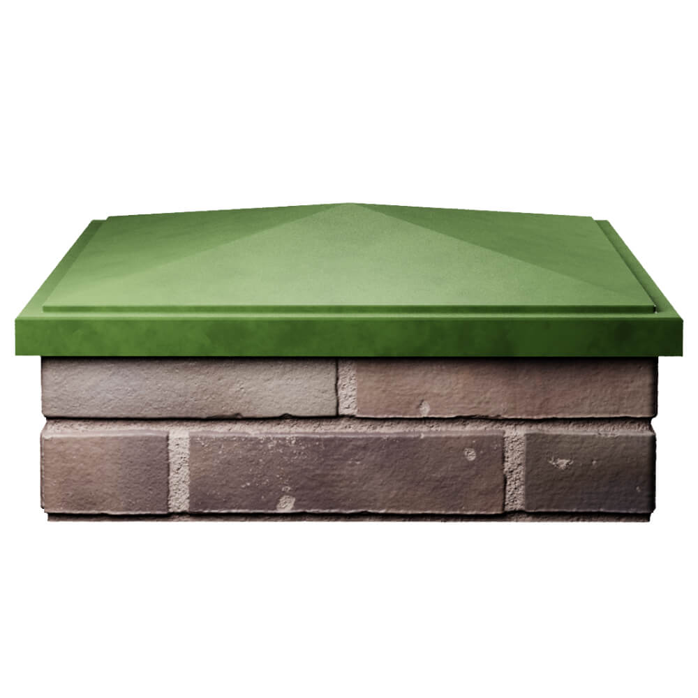 Колпак Zking БонаМоно Зеленый на столб 2х2 кирпича (515х515, 530х530мм) Кукуштан фото