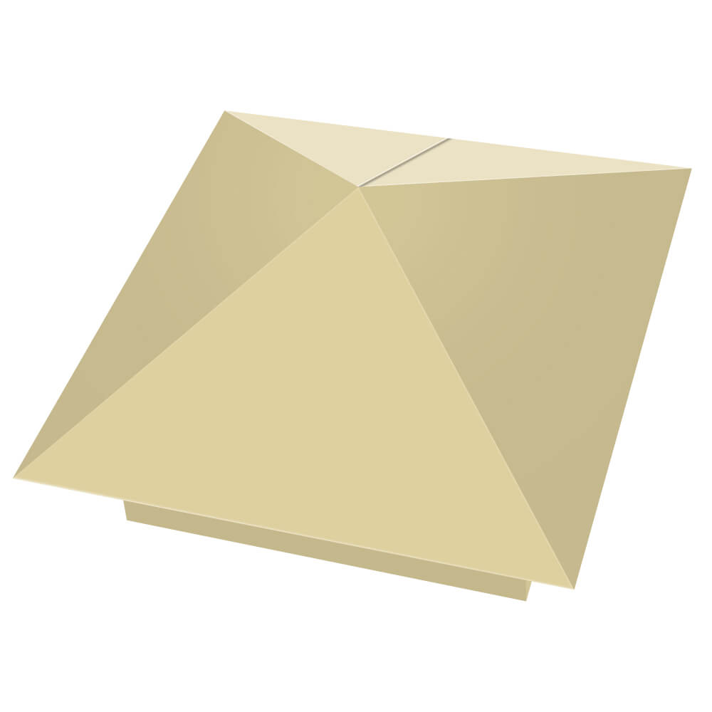 Колпак металлический 400х400мм RAL1014 Бежевый заборный Кукуштан фото