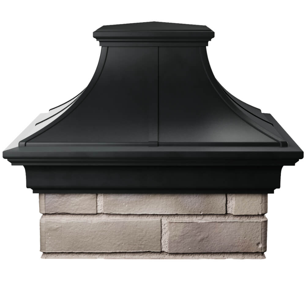 Колпак Zking Монблан Премиум Черный на столб 1.5х1.5 кирпича (385х385мм) Кукуштан фото