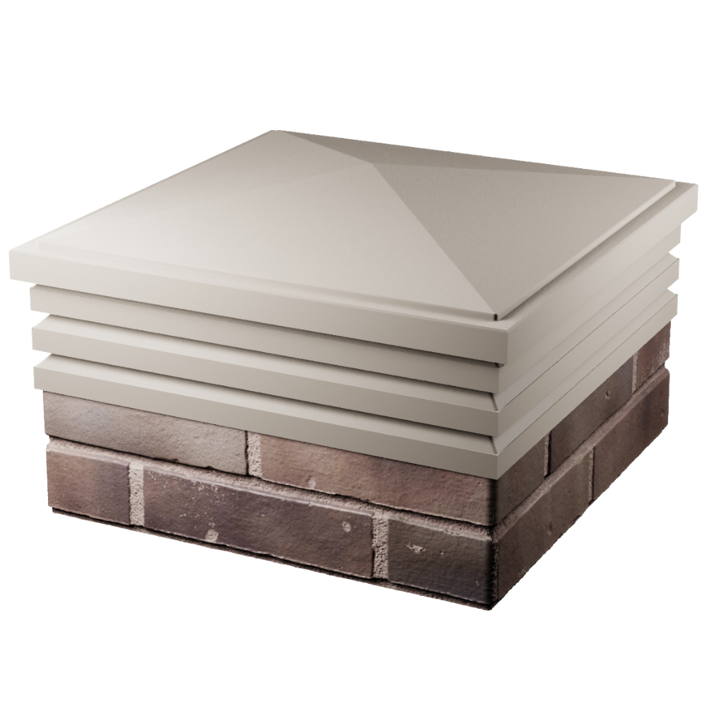 Колпак Zking Бона ХайТек Бежевый на столб 2х2 кирпича (513х513мм) в Кукуштане фото