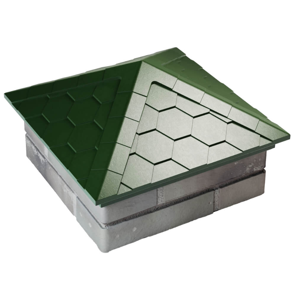 Колпак Zking Эверест Зеленый на столб 1.5х1.5 кирпича (390х390мм) в Кукуштане фото