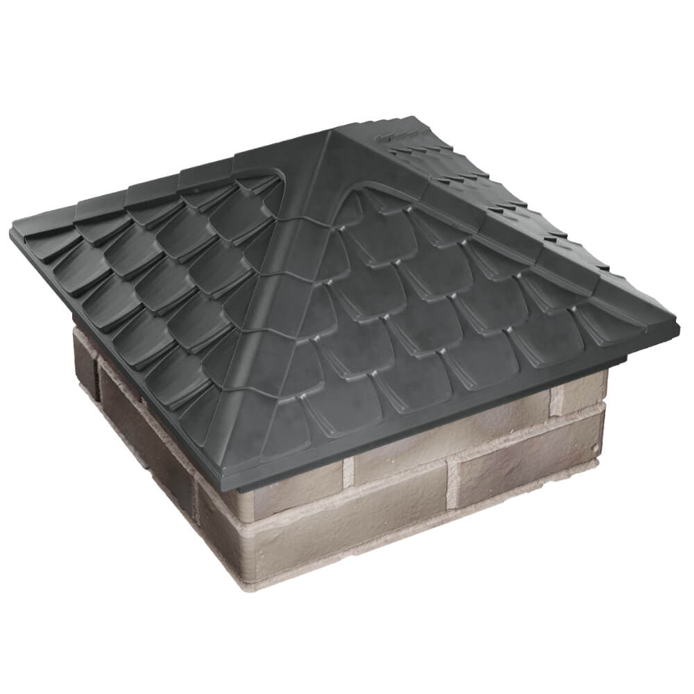 Колпак Zking Эльбрус Серый на столб 1.5х1.5 кирпича (385х385мм) в Кукуштане фото