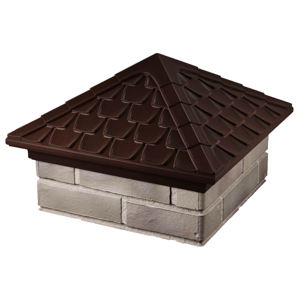 Колпак Zking Эльбрус Коричневый на столб 1.5х1.5 кирпича (385х385мм) в Кукуштане фото