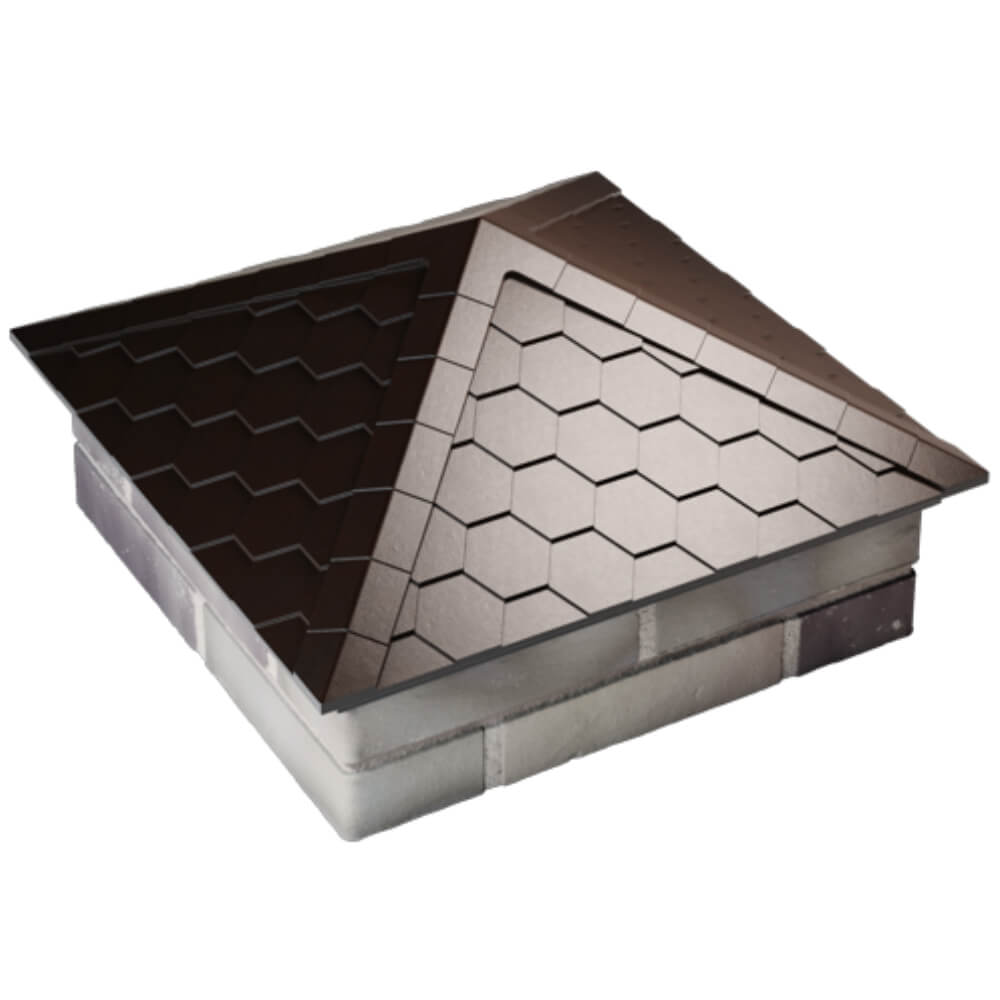 Колпак Zking Эверест Коричневый на столб 2х2 кирпича (535х535мм) Кукуштан фото