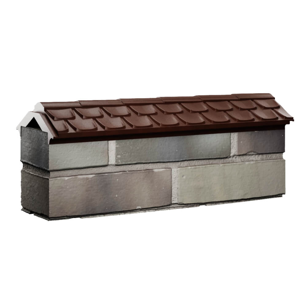 Парапет Zking Эльбрус Коричневый с посадкой на 0.5 кирпича (130мм) Кукуштан фото