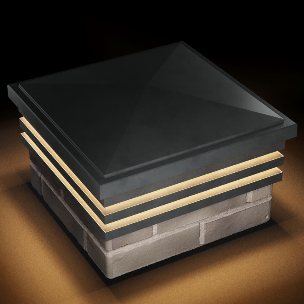 Колпак Zking Бона ХайТек Серый на столб 1.5х1.5 кирпича (385х385мм) с подсветкой в Кукуштане фото