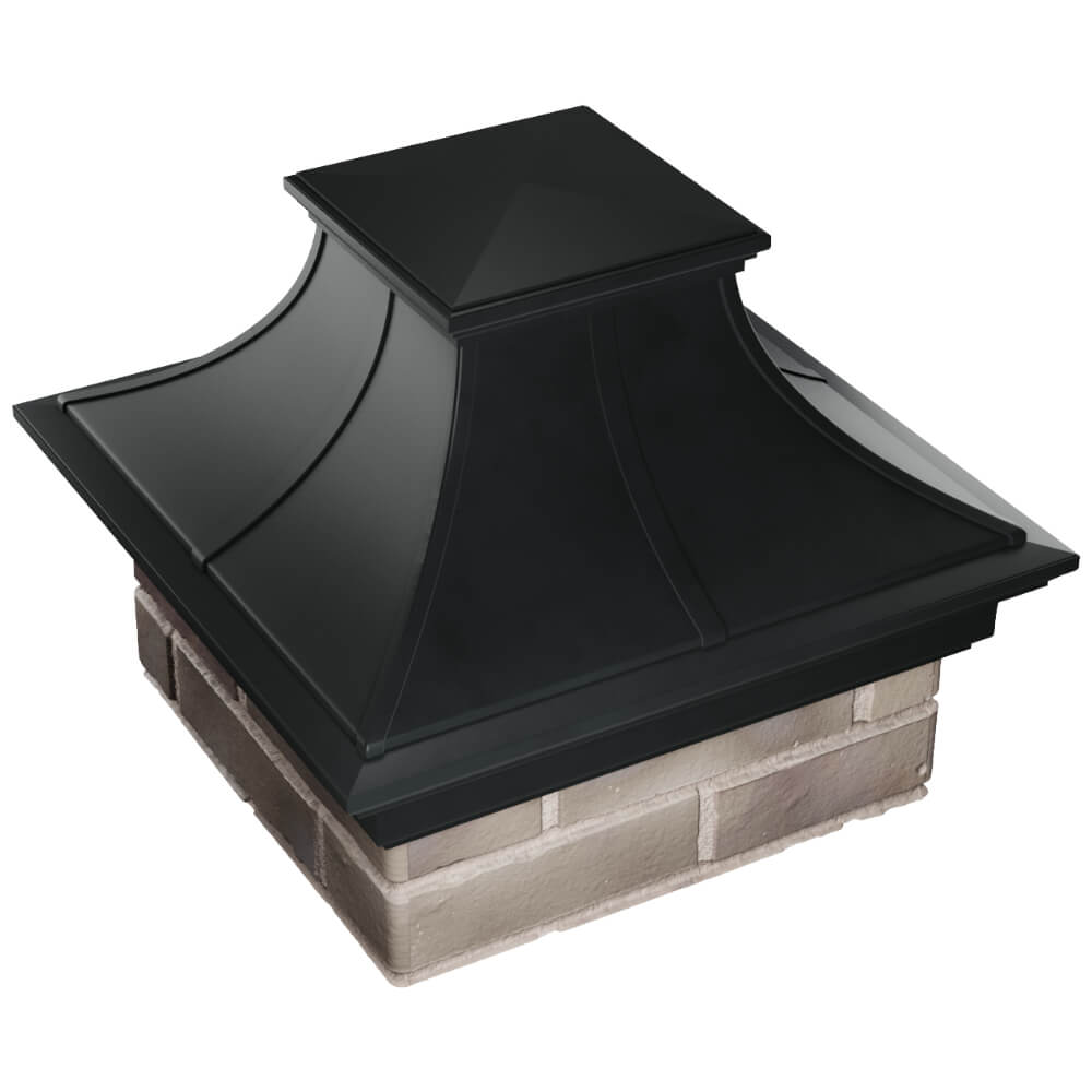 Колпак Zking Монблан Премиум Черный на столб 1.5х1.5 кирпича (385х385мм) в Кукуштане фото