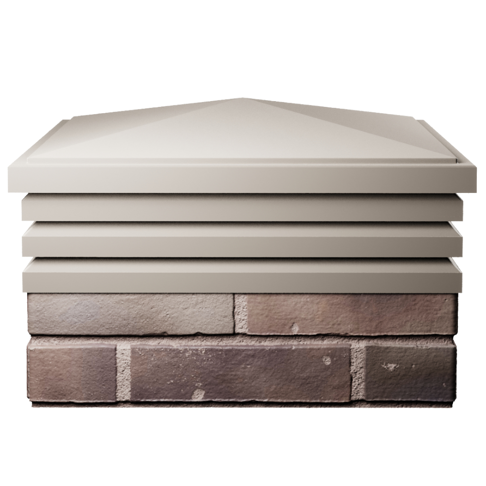 Колпак Zking Бона ХайТек Бежевый на столб 2х2 кирпича (513х513мм) Кукуштан фото