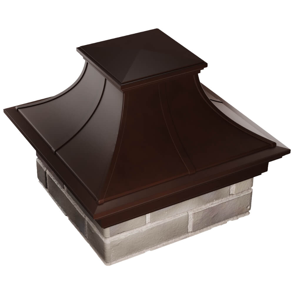 Колпак Zking Монблан Премиум Коричневый на столб 1.5х1.5 кирпича (385х385мм) в Кукуштане фото