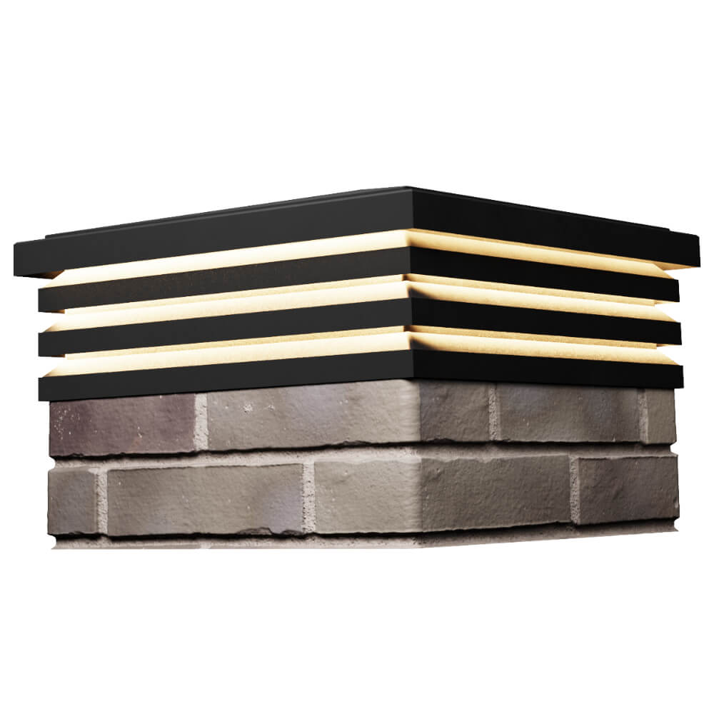 Колпак Zking Бона ХайТек Черный на столб 1.5х1.5 кирпича (385х385мм) с подсветкой в Кукуштане фото