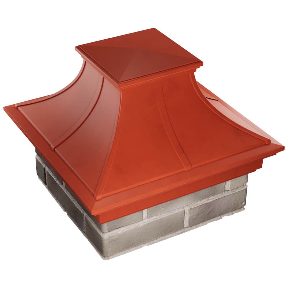 Колпак Zking Монблан Премиум Красный на столб 1.5х1.5 кирпича (385х385мм) в Кукуштане фото