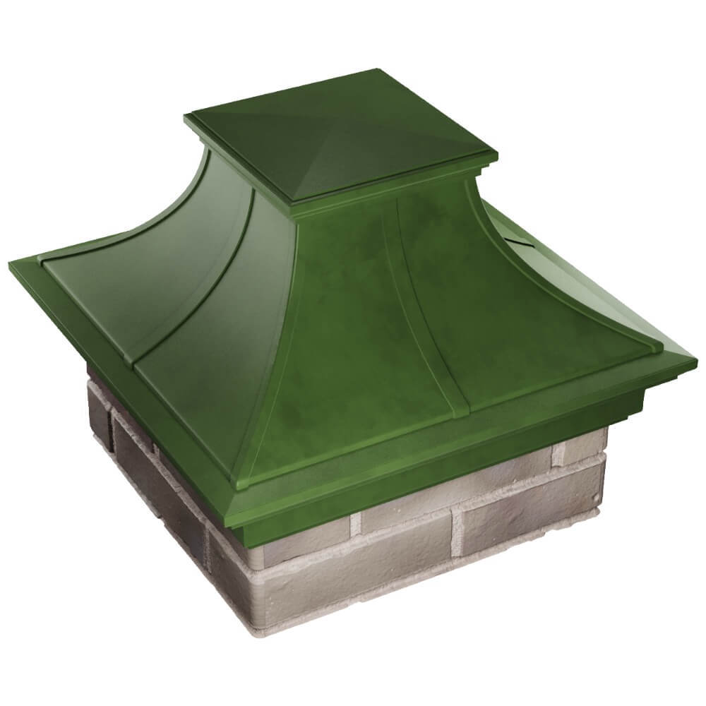 Колпак Zking Монблан Премиум Зеленый на столб 1.5х1.5 кирпича (385х385мм) в Кукуштане фото