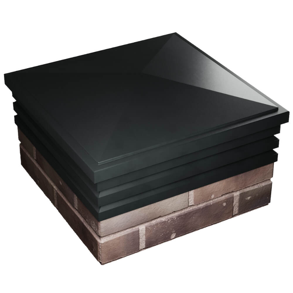 Колпак Zking Бона ХайТек Черный на столб 2х2 кирпича (513х513мм) в Кукуштане фото