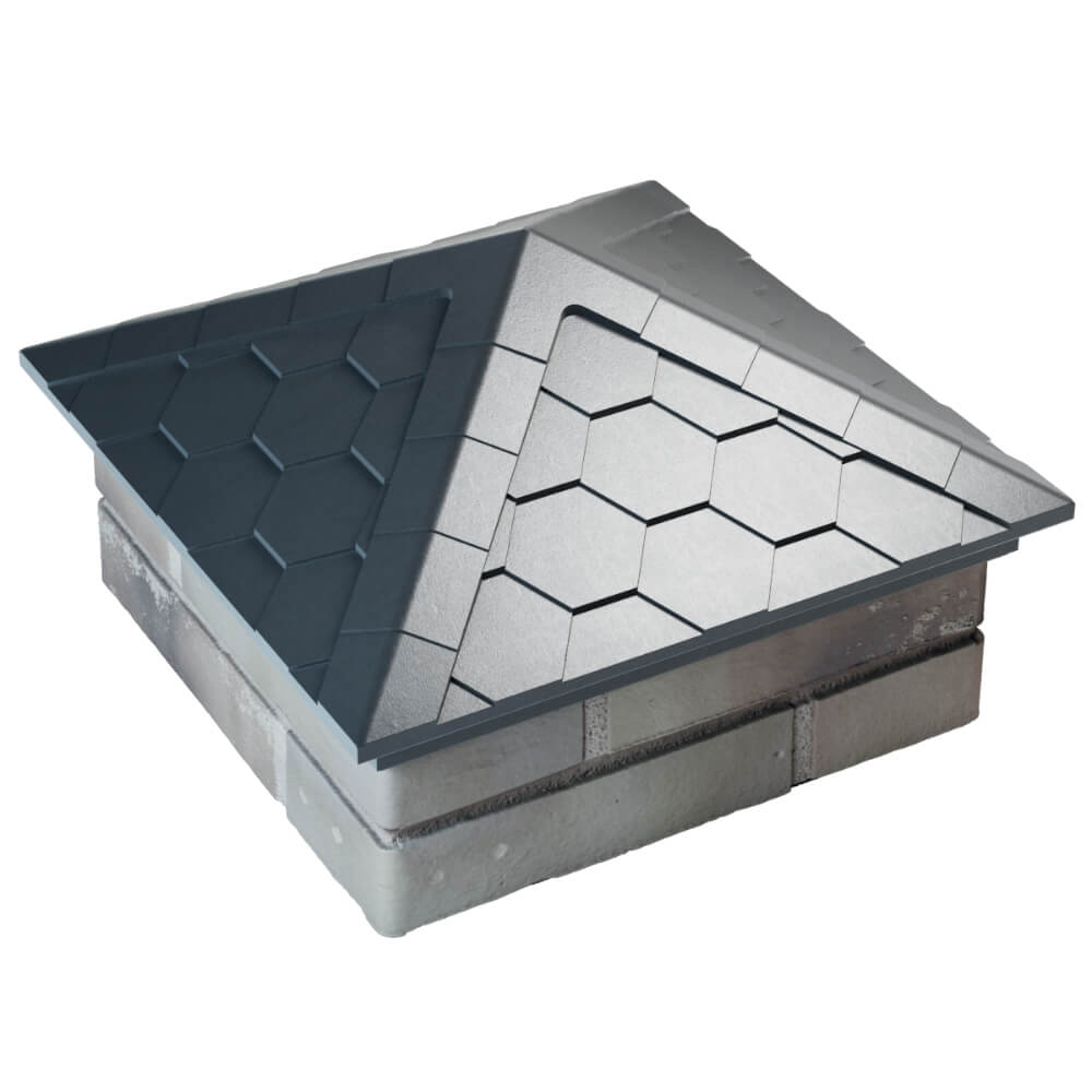 Колпак Zking Эверест Серый на столб 1.5х1.5 кирпича (390х390мм) в Кукуштане фото