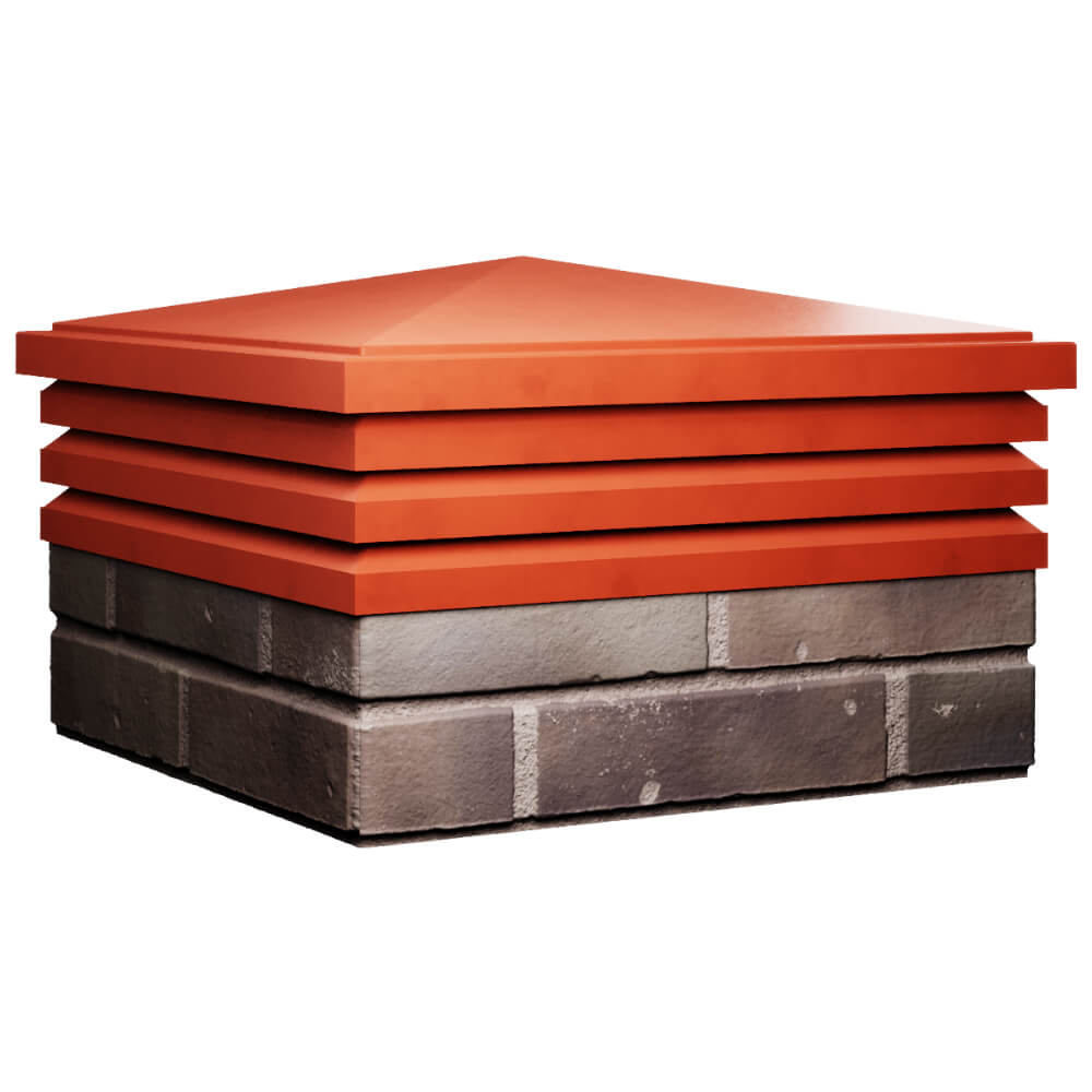 Колпак Zking Бона ХайТек Красный на столб 2х2 кирпича (513х513мм) в Кукуштане фото