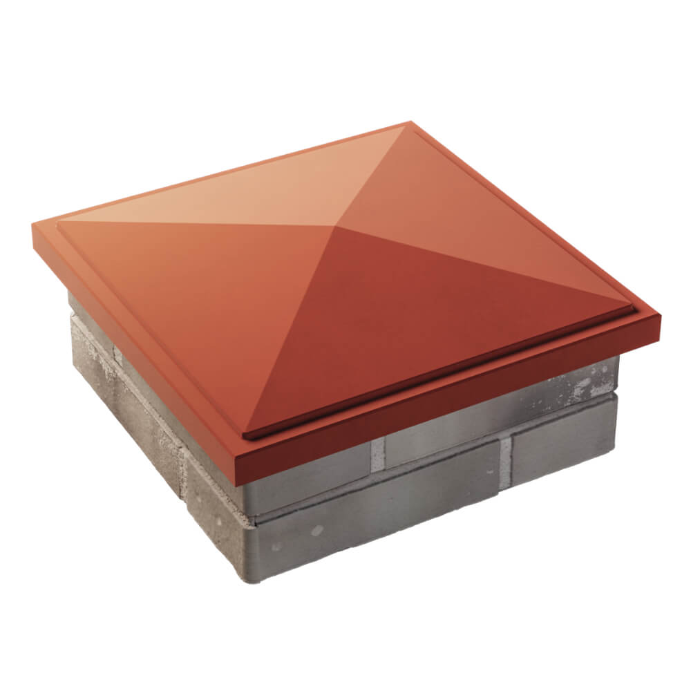 Колпак Zking БонаМоно Красный на столб 1.5х1.5 кирпича (385х385, 400х400мм) в Кукуштане фото