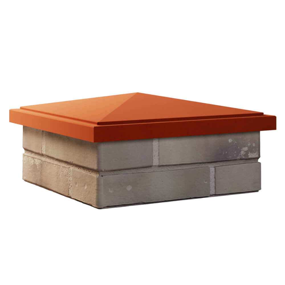 Колпак Zking БонаМоно Красный на столб 1.5х1.5 кирпича (385х385, 400х400мм) в Кукуштане фото