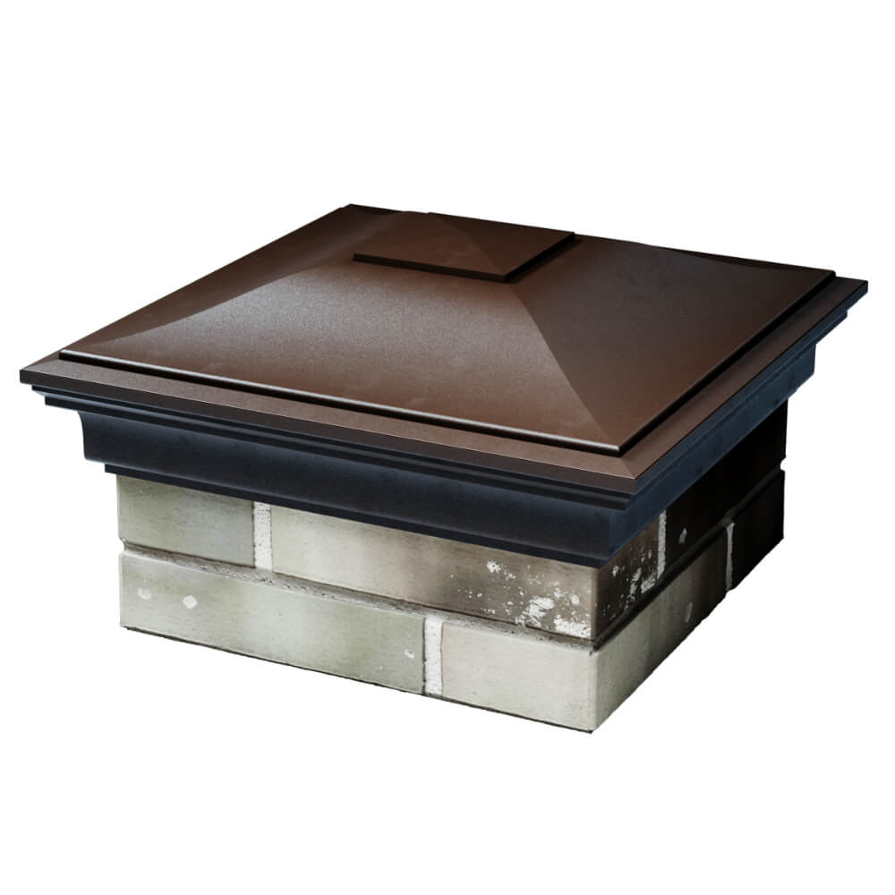 Колпак Zking Монблан Коричневый на столб 1.5х1.5 кирпича (385х385мм) в Кукуштане фото