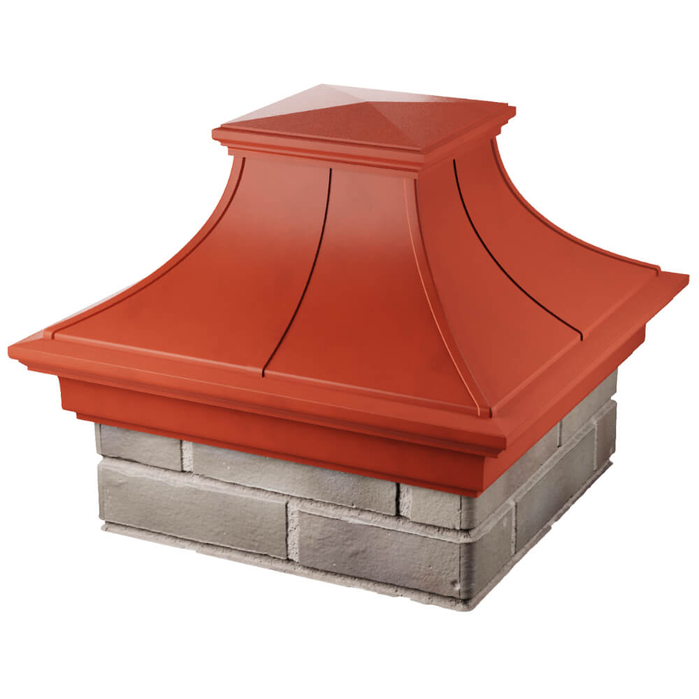 Колпак Zking Монблан Премиум Красный на столб 1.5х1.5 кирпича (385х385мм) в Кукуштане фото