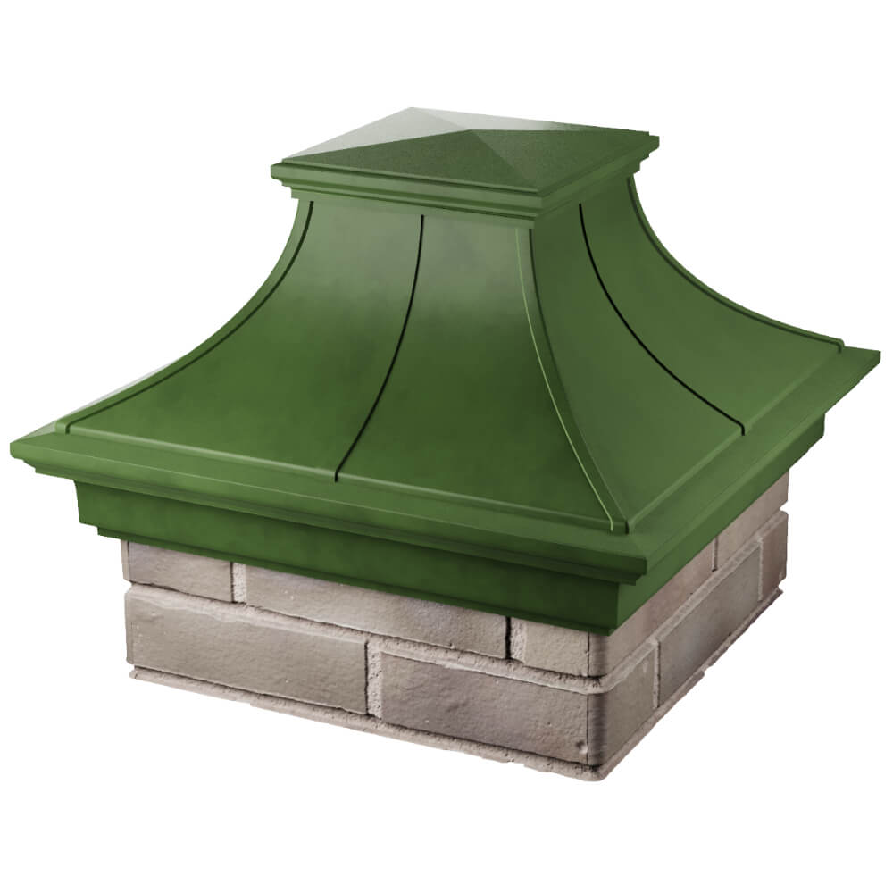 Колпак Zking Монблан Премиум Зеленый на столб 1.5х1.5 кирпича (385х385мм) в Кукуштане фото
