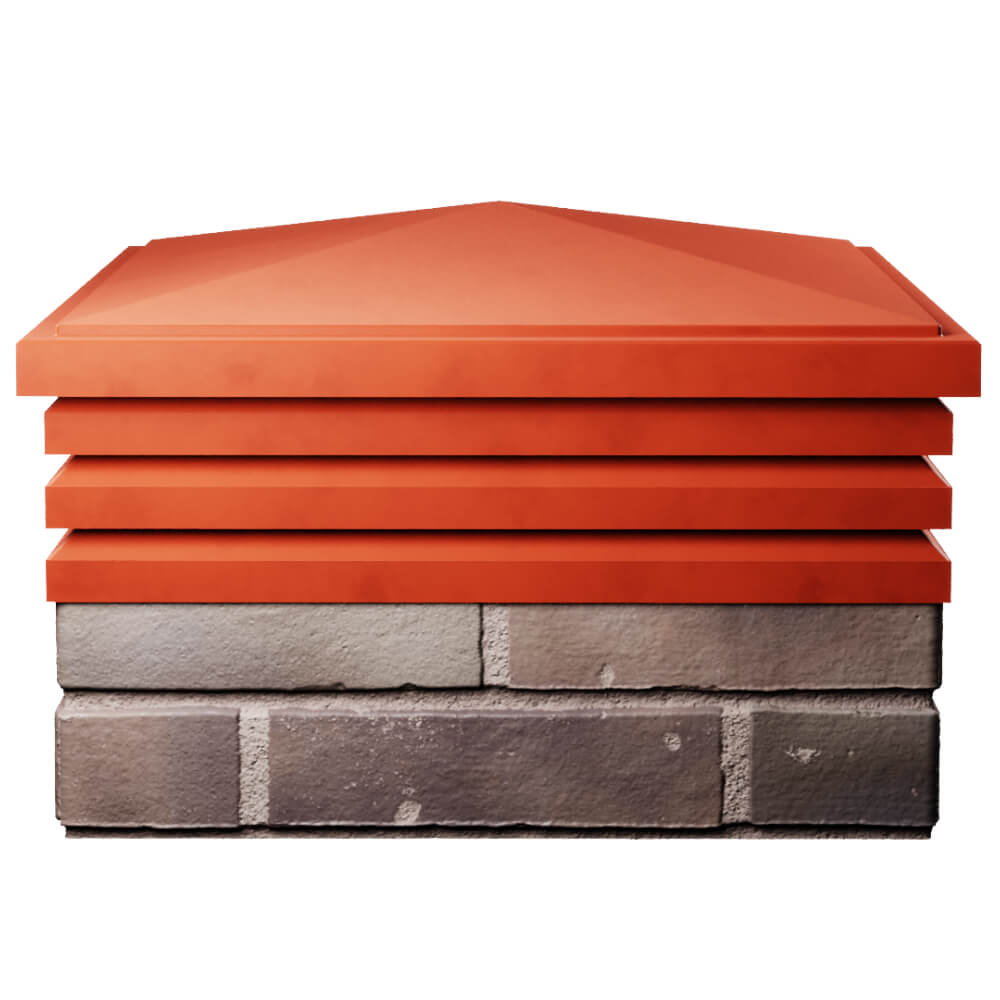 Колпак Zking Бона ХайТек Красный на столб 2х2 кирпича (513х513мм) Кукуштан фото