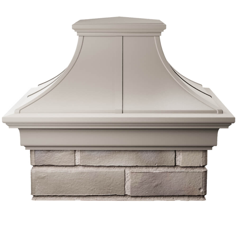 Колпак Zking Монблан Премиум Бежевый на столб 1.5х1.5 кирпича (385х385мм) Кукуштан фото