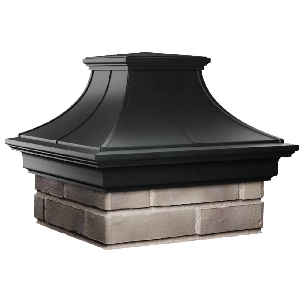 Колпак Zking Монблан Премиум Черный на столб 1.5х1.5 кирпича (385х385мм) в Кукуштане фото