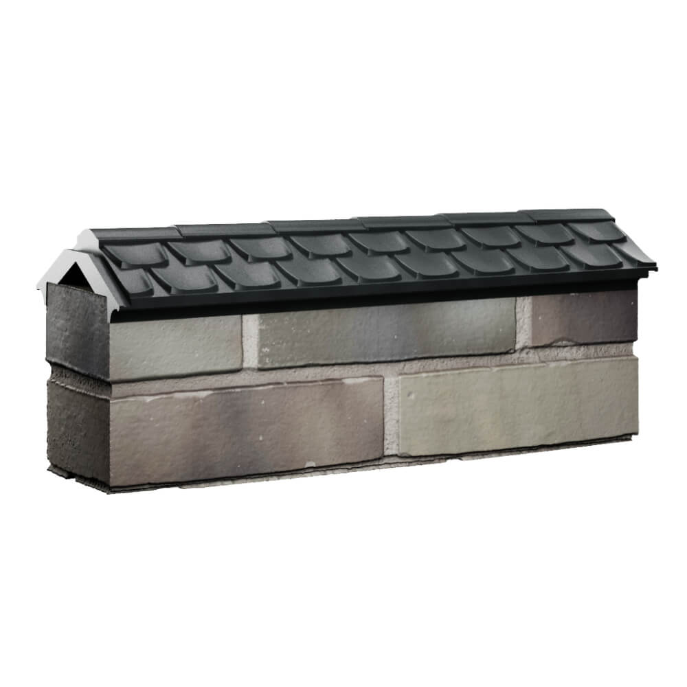 Парапет Zking Эльбрус Черный с посадкой на 0.5 кирпича (130мм) Кукуштан фото