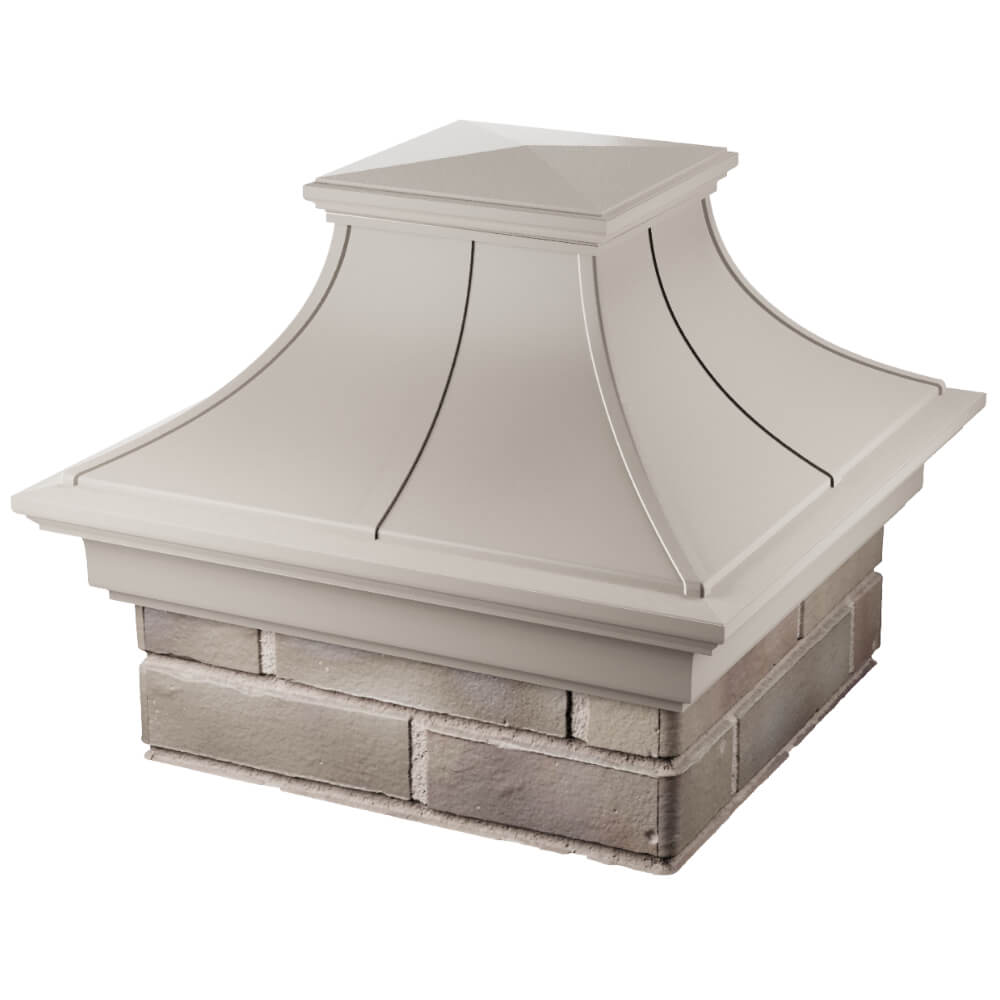 Колпак Zking Монблан Премиум Бежевый на столб 1.5х1.5 кирпича (385х385мм) в Кукуштане фото