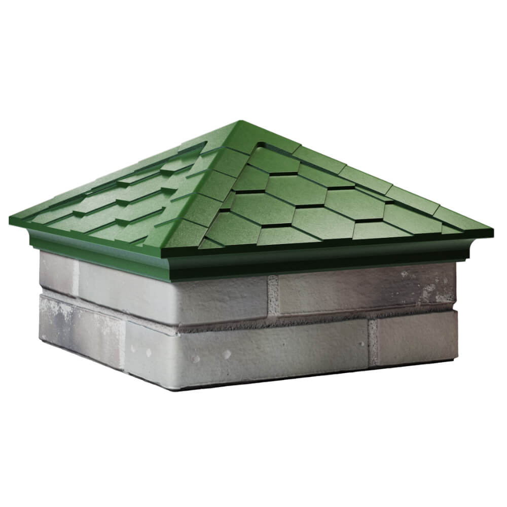 Колпак Zking Эверест Зеленый на столб 1.5х1.5 кирпича (390х390мм) в Кукуштане фото