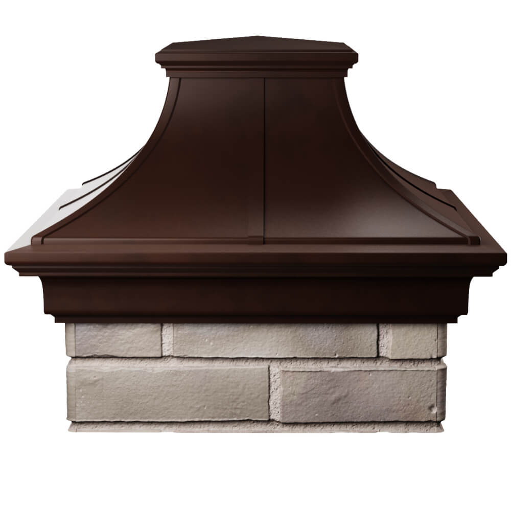 Колпак Zking Монблан Премиум Коричневый на столб 1.5х1.5 кирпича (385х385мм) Кукуштан фото