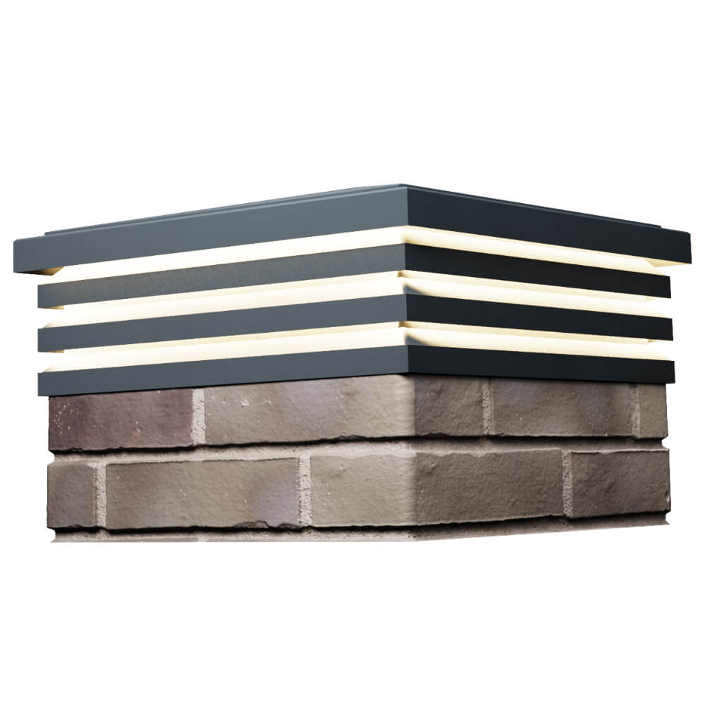 Колпак Zking Бона ХайТек Серый на столб 1.5х1.5 кирпича (385х385мм) с подсветкой в Кукуштане фото