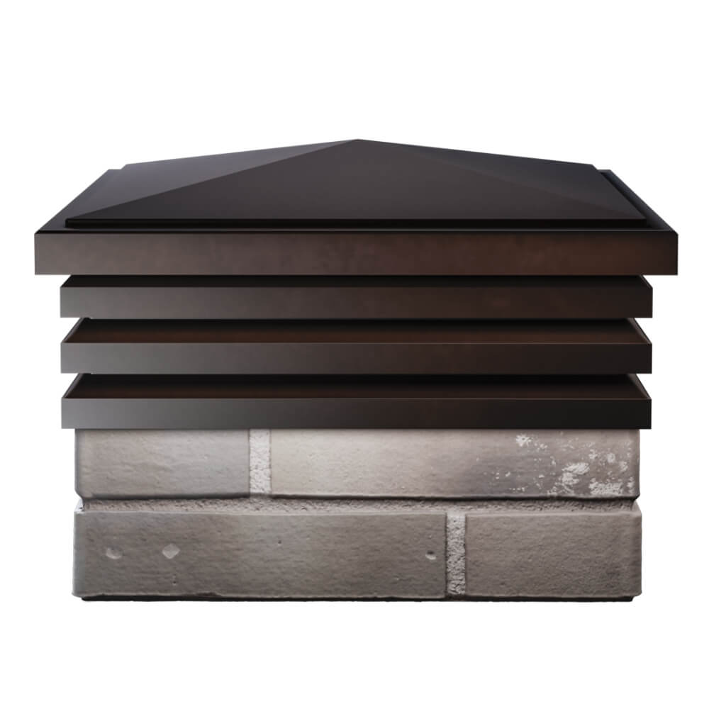 Колпак Zking Бона ХайТек Коричневый на столб 1.5х1.5 кирпича (385х385мм) Кукуштан фото