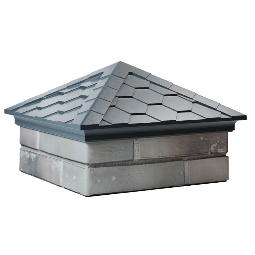 Колпак Zking Эверест Серый на столб 1.5х1.5 кирпича (390х390мм) в Кукуштане фото