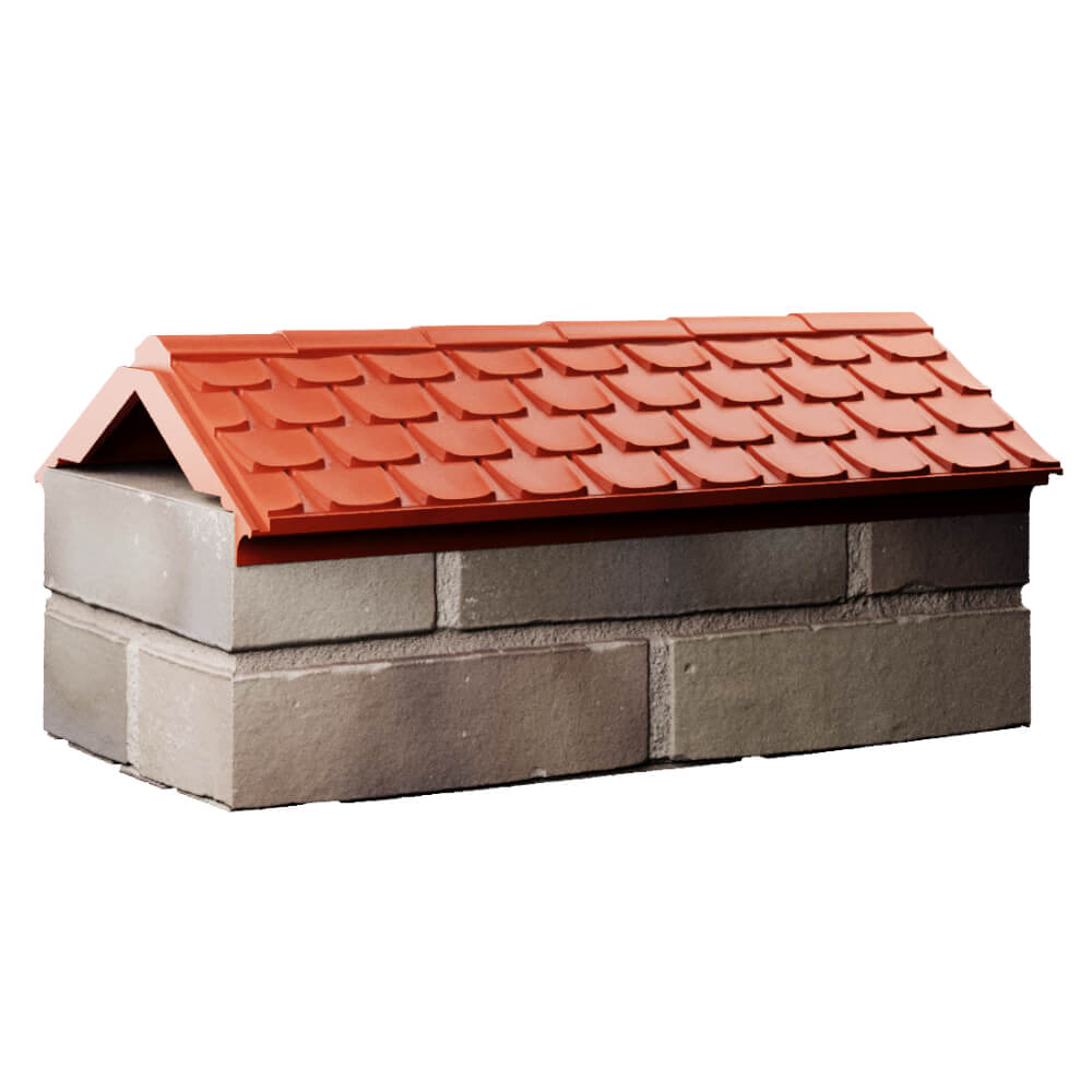 Парапет Zking Эльбрус Красный с посадкой на 1 кирпич (255мм) Кукуштан фото