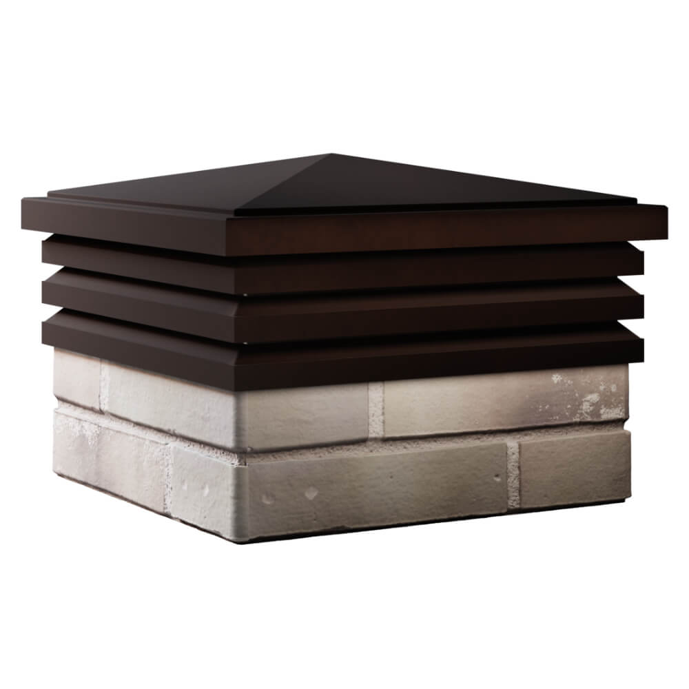 Колпак Zking Бона ХайТек Коричневый на столб 1.5х1.5 кирпича (385х385мм) в Кукуштане фото