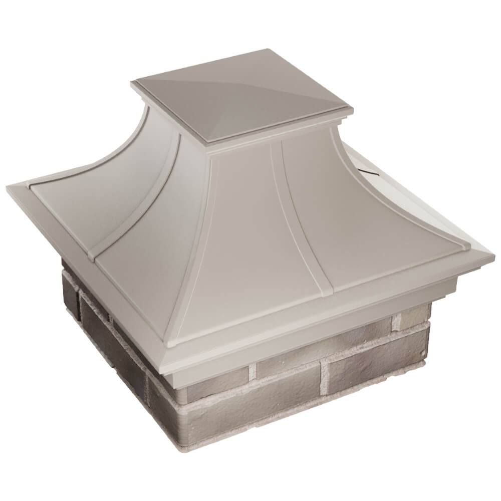 Колпак Zking Монблан Премиум Бежевый на столб 1.5х1.5 кирпича (385х385мм) в Кукуштане фото