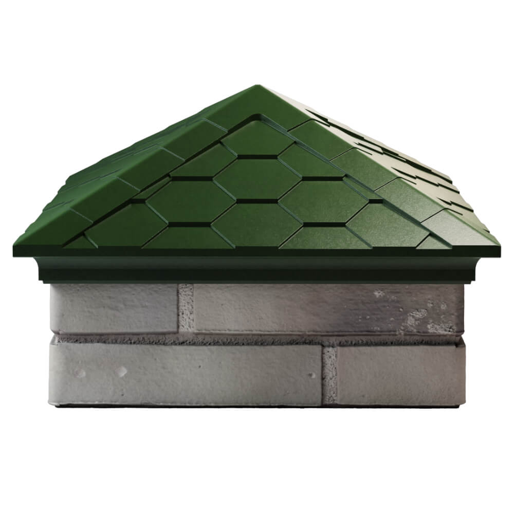 Колпак Zking Эверест Зеленый на столб 1.5х1.5 кирпича (390х390мм) Кукуштан фото